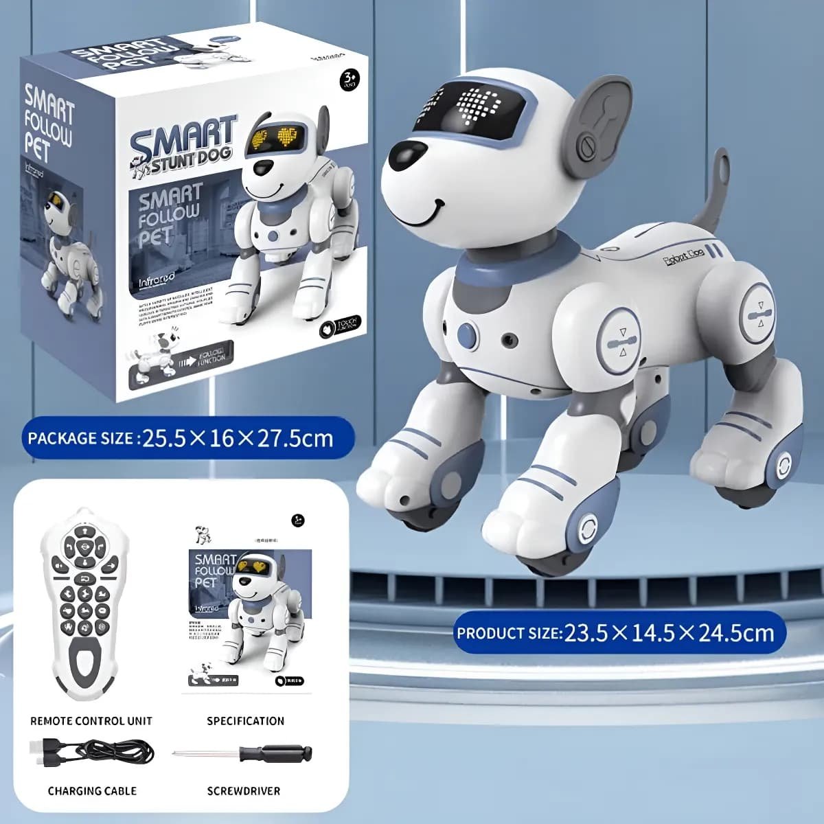 Perro robot inteligente con control remoto Gris - Image 2