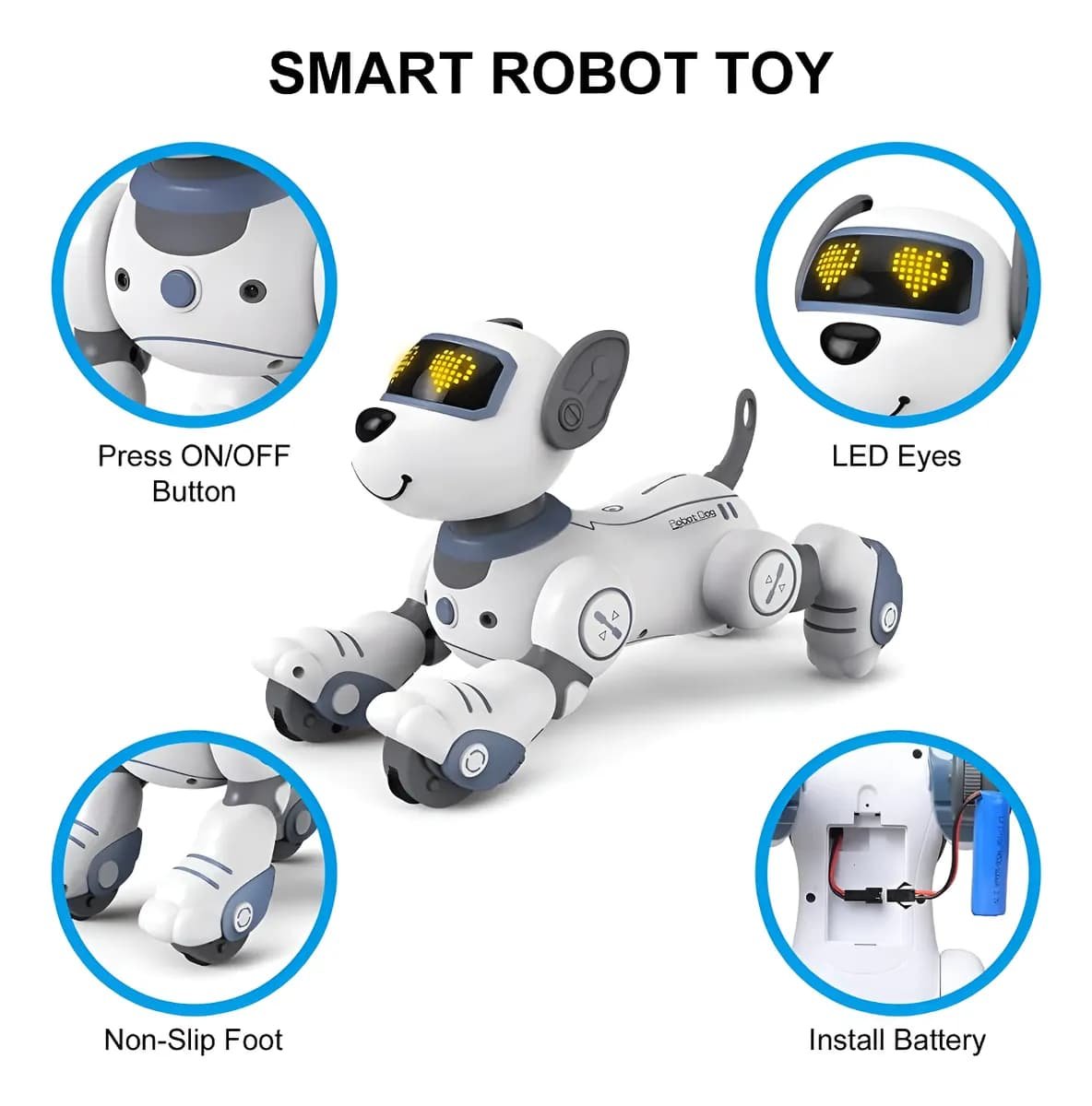 Perro robot inteligente con control remoto Gris - Image 9