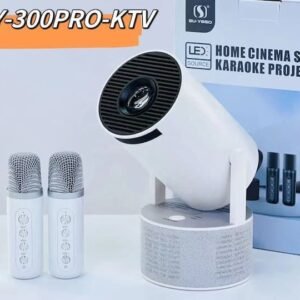 Proyector HY300 Pro KTV con micrófono 4K Android 11 Wifi BT5.0 Video en casa